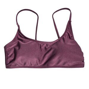 NWT | C&C California | Burgundy Shimmer Scoop Neck Bikini Top | Small